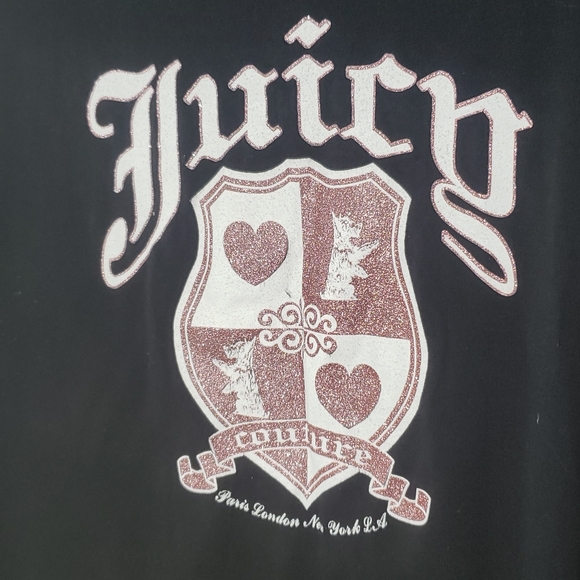 Juicy Couture Glitter Logo Graphic Tshirt Size XL - Picture 2 of 7